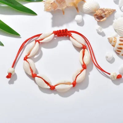 Hot Sale Handmade Natural Seashell Hand Knit Bracelet Shells Bracelets Women Accessories Beaded Strand Bracelet