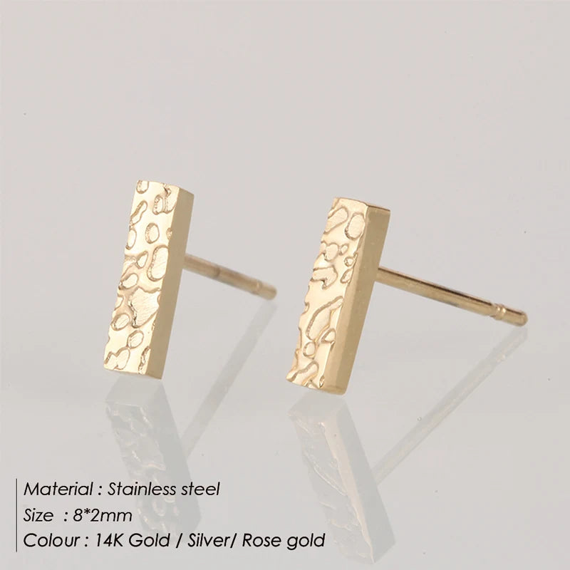 e-Manco Stainless Steel Stud Earrings for Women Korean Small Earings Fashion Jewelry Minimalist Women Earrings Stud Wholesale