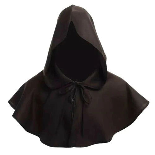 Medieval Priest Monk Costume, Hooded Cape, Renaissance Wicca Pagan Capelet, LARP Mantle, Cowl Hat, Fancy Cosplay Dress Up