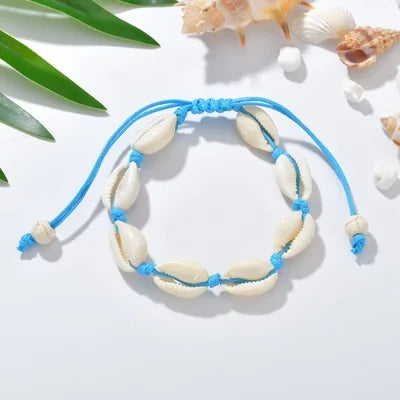 Hot Sale Handmade Natural Seashell Hand Knit Bracelet Shells Bracelets Women Accessories Beaded Strand Bracelet