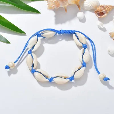 Hot Sale Handmade Natural Seashell Hand Knit Bracelet Shells Bracelets Women Accessories Beaded Strand Bracelet