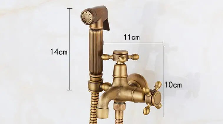 Antique Bronze Bidet toilet seat sprayer gun Hygienic Shower set Portable bidet faucet with brass shower holder 1.5m hose