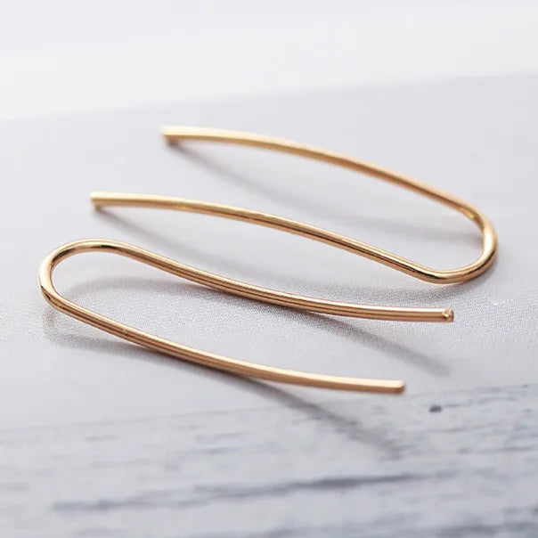 Minimalist Jewelry Fish Shaped Stud Earrings Simplicity Handmade Copper Wire Earring Women Brincos de gota Feminino Geometric