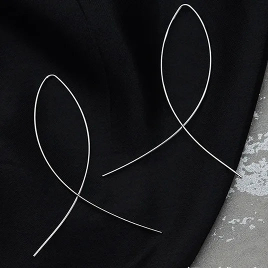 Minimalist Jewelry Fish Shaped Stud Earrings Simplicity Handmade Copper Wire Earring Women Brincos de gota Feminino Geometric