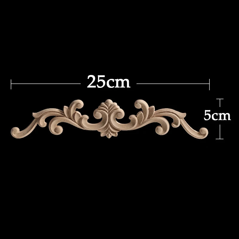 Wood Appliques Corner Flower Exquisite Carving Natural Furniture Wooden Mouldings Vintage Unpainted Accessories Decoration Decal