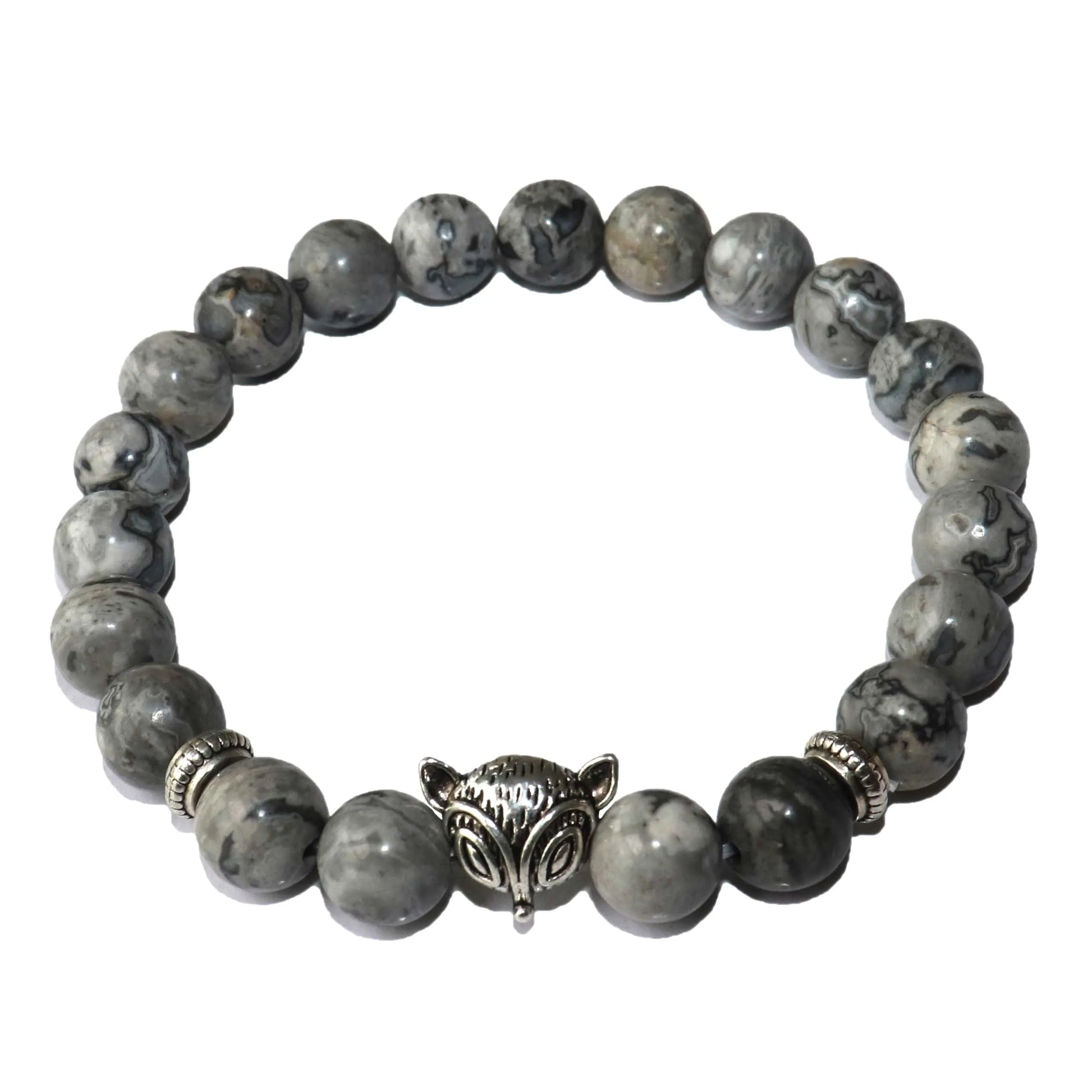Natural Stone Men's Beaded Jewelry Crystal Agates Jades Tiger Eye Stone Beaded Fox Bracelets Party Gift Stretch Yoga Jewelry
