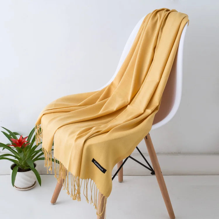 Fashion women scarf thin shawls Solid Color Women Scarf Winter Hijabs Tassels Long Cashmere Like Pashmina Hijabs Scarves Wraps