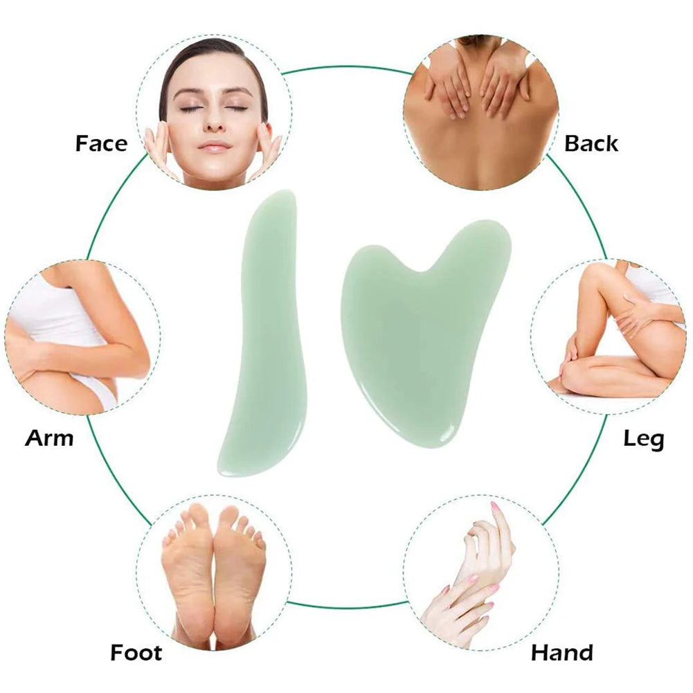 Gua Sha Natural Stone Resin Scraper Board Meridian Relaxation Face Massager Facial Tool For Body Slimming Massage Skin Care