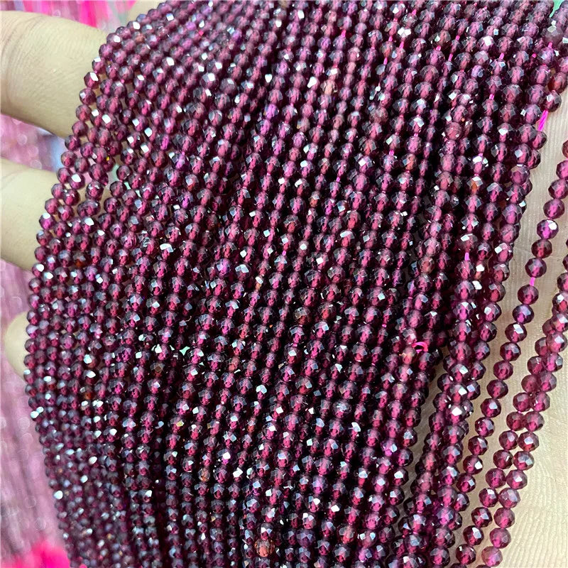 Faceted Natural 2 3 mm Stone Bead Zircon Rose Quartzs Amethysts Rubys Agates Seed Beads for Jewelry Making Beadwork DIY Supplies