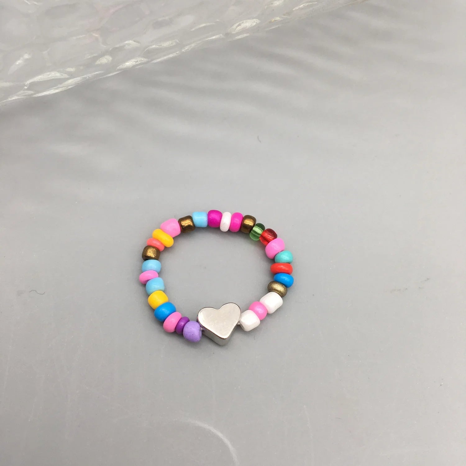 Simple Seed Beads Rings For Women Fashion Crystal Beaded Rings Cute Minimalist Coloful Beads Geometric Stacked Fine Rings
