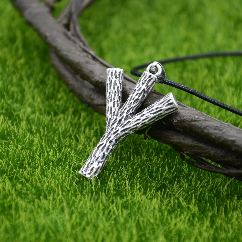Runic Algiz Branches Divine Protection Sanctuary Viking Mens Jewellery Necklace Charms Pendants Amulet