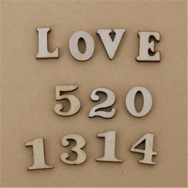 200pcs/Set Wooden Mixed A-Z Letter & Alphabet Natural Wooden Letter Number Decor Mini Wood Ornaments Scrapbooking DIY Art Crafts