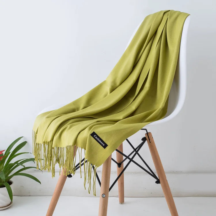 Fashion women scarf thin shawls Solid Color Women Scarf Winter Hijabs Tassels Long Cashmere Like Pashmina Hijabs Scarves Wraps