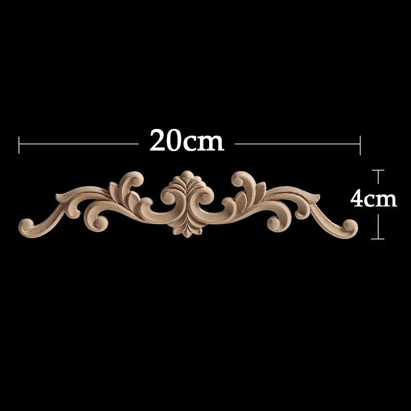 Wood Appliques Corner Flower Exquisite Carving Natural Furniture Wooden Mouldings Vintage Unpainted Accessories Decoration Decal