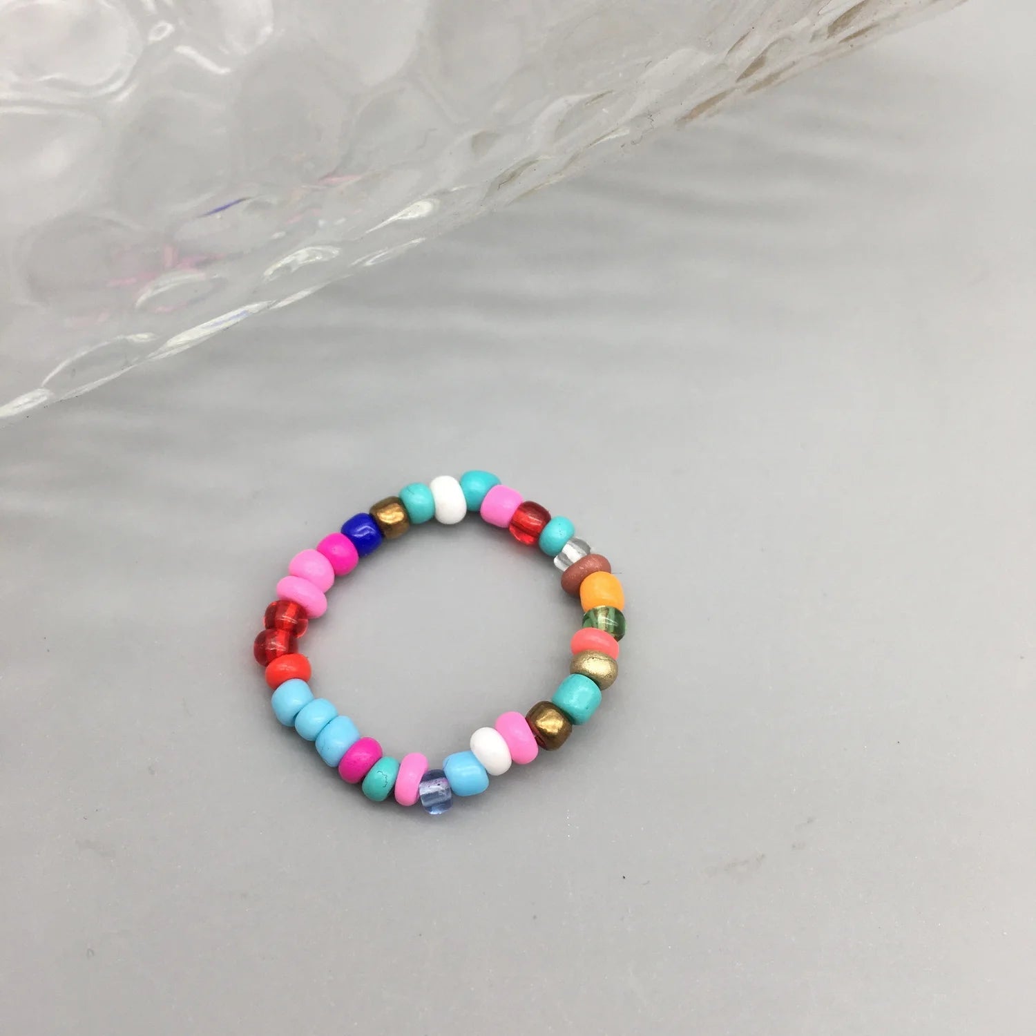 Simple Seed Beads Rings For Women Fashion Crystal Beaded Rings Cute Minimalist Coloful Beads Geometric Stacked Fine Rings