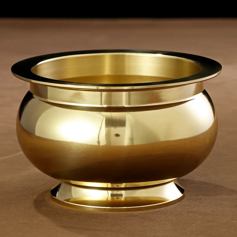 Golden Potted Household Decorative Articles, Buddha's Pure Copper Naked Incense Burner, Religious Articles Cornucopia