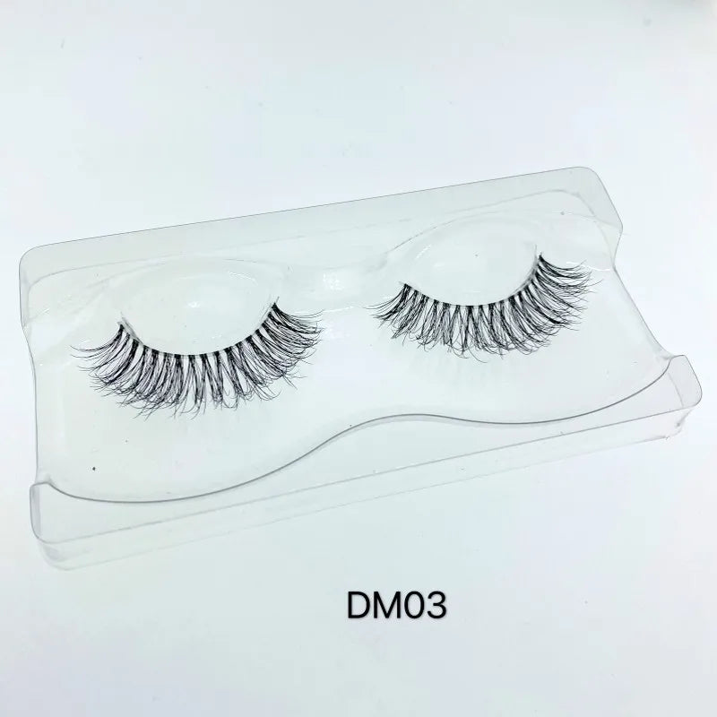 Mink 3D False Eyelashes Handmade Transparent Stem Natural Long Cross Eyelashes Winged Party Dating Makeup Thick Fake Eyelashes