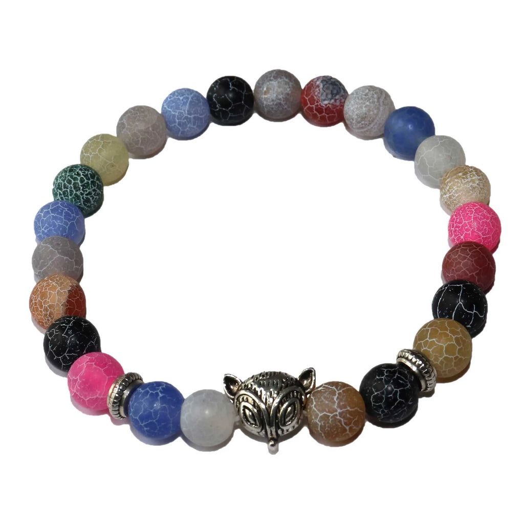 Natural Stone Men's Beaded Jewelry Crystal Agates Jades Tiger Eye Stone Beaded Fox Bracelets Party Gift Stretch Yoga Jewelry