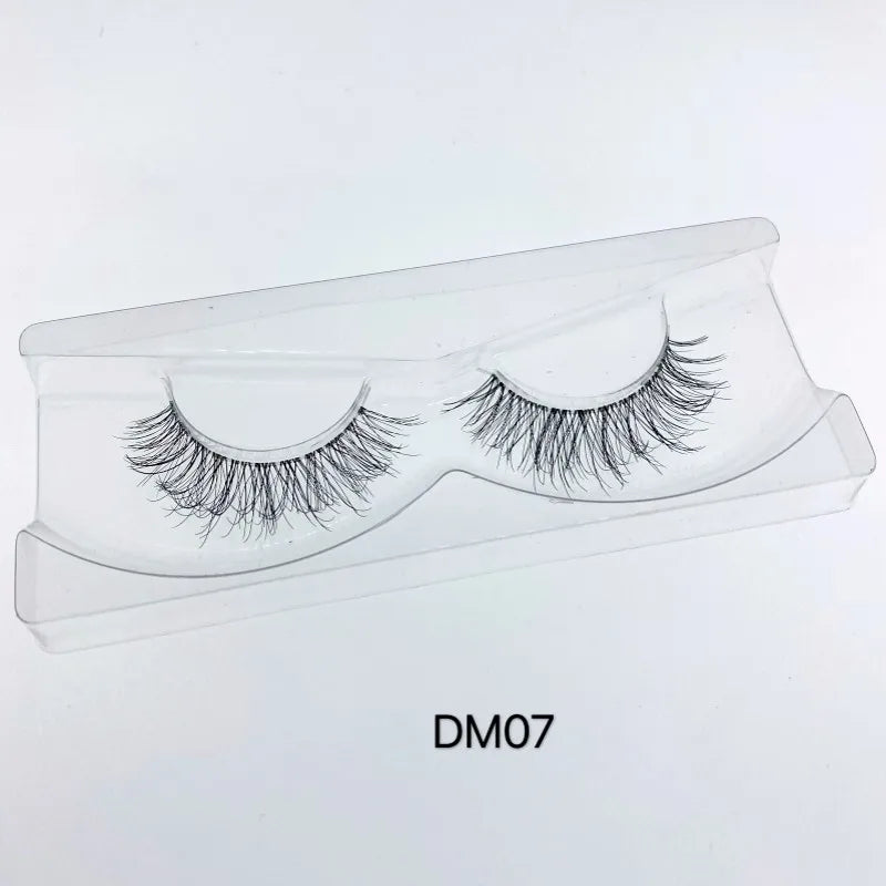 Mink 3D False Eyelashes Handmade Transparent Stem Natural Long Cross Eyelashes Winged Party Dating Makeup Thick Fake Eyelashes