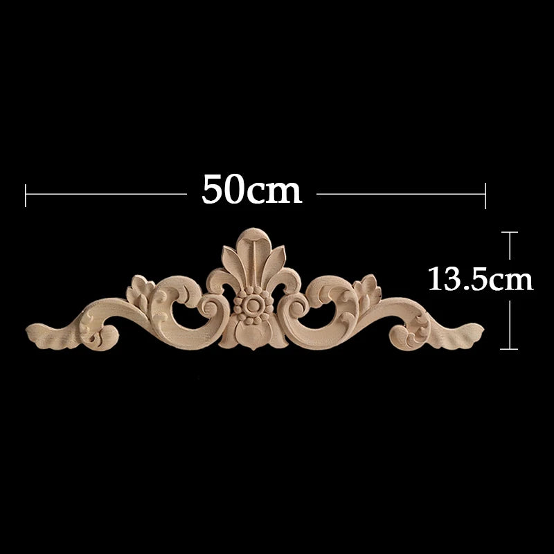 Wood Appliques Corner Flower Exquisite Carving Natural Furniture Wooden Mouldings Vintage Unpainted Accessories Decoration Decal