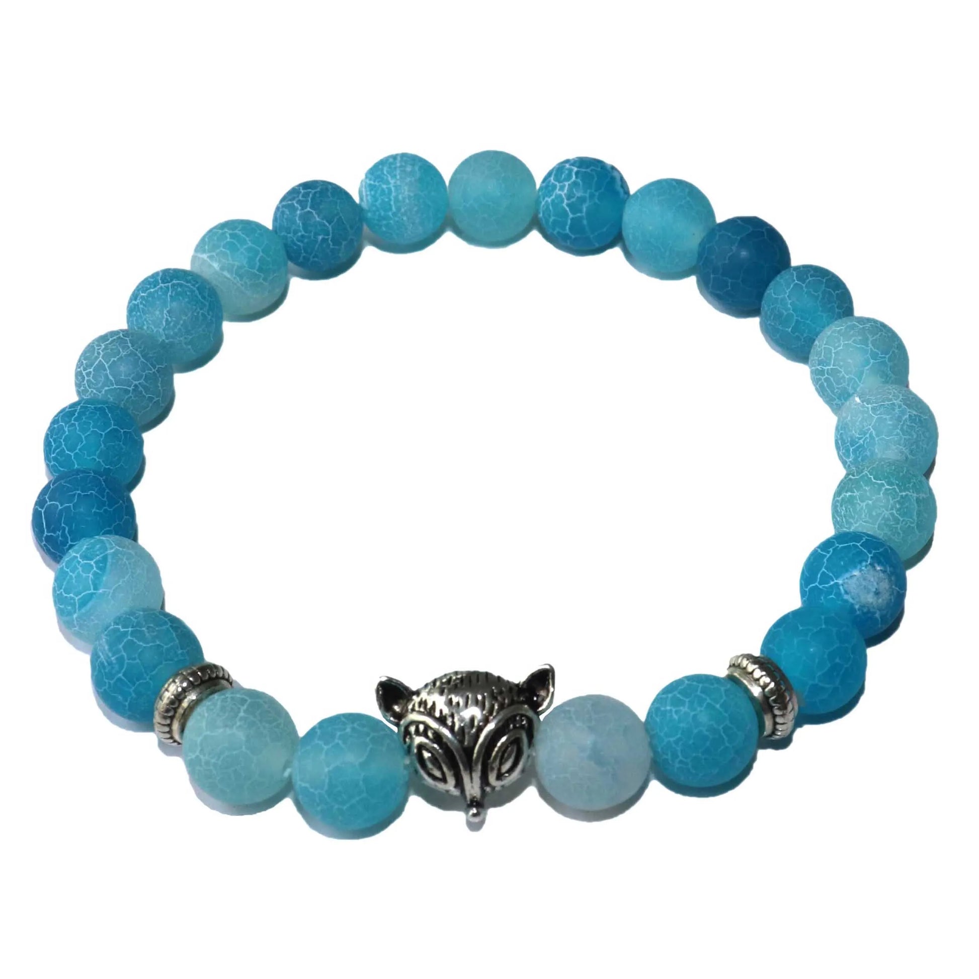 Natural Stone Men's Beaded Jewelry Crystal Agates Jades Tiger Eye Stone Beaded Fox Bracelets Party Gift Stretch Yoga Jewelry