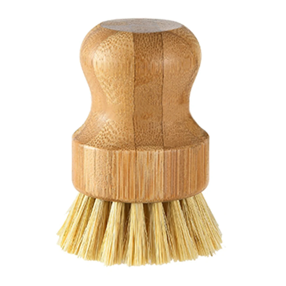 Kitchen Cleaning Brush Natural Bamboo Handle and Sisal Bristles Scrub Brush for Dish Cast Iron Skillet Pots Pans Pot Brush