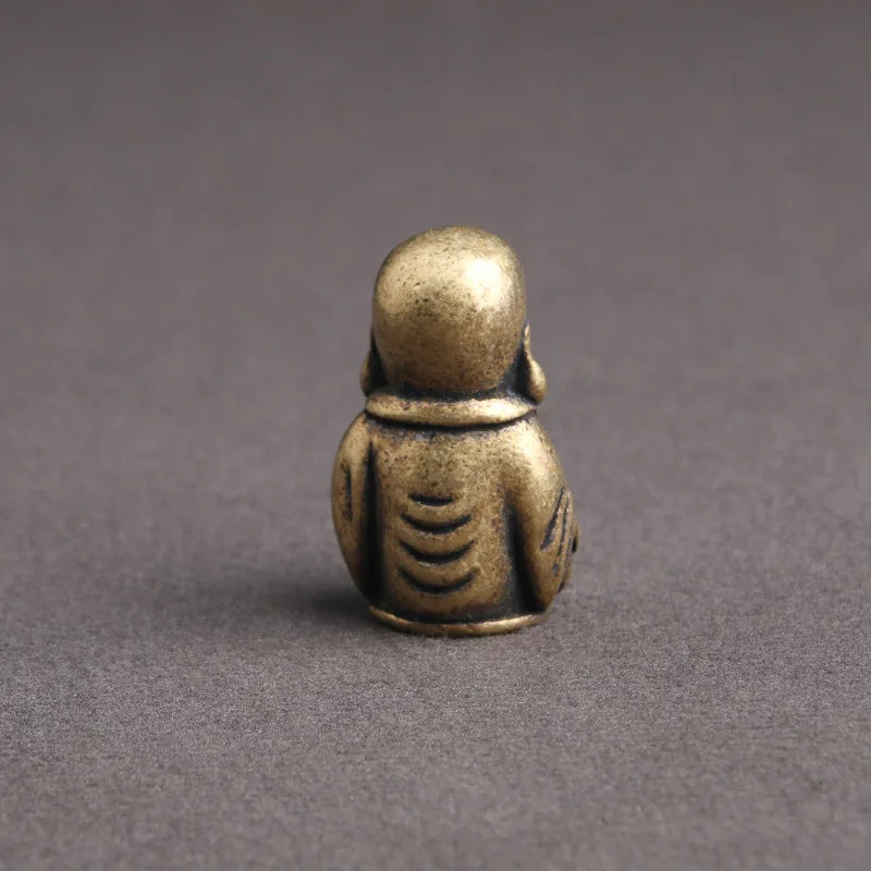 Pure Brass Laughing Buddha Statue Home Decor Office Desk Decorations Ornaments Antique Maitreya Buddha Buddhism Sculpture Crafts