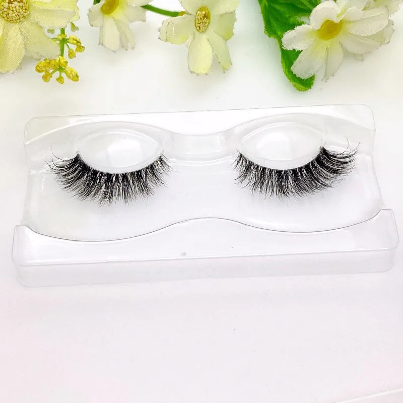 Mink 3D False Eyelashes Handmade Transparent Stem Natural Long Cross Eyelashes Winged Party Dating Makeup Thick Fake Eyelashes