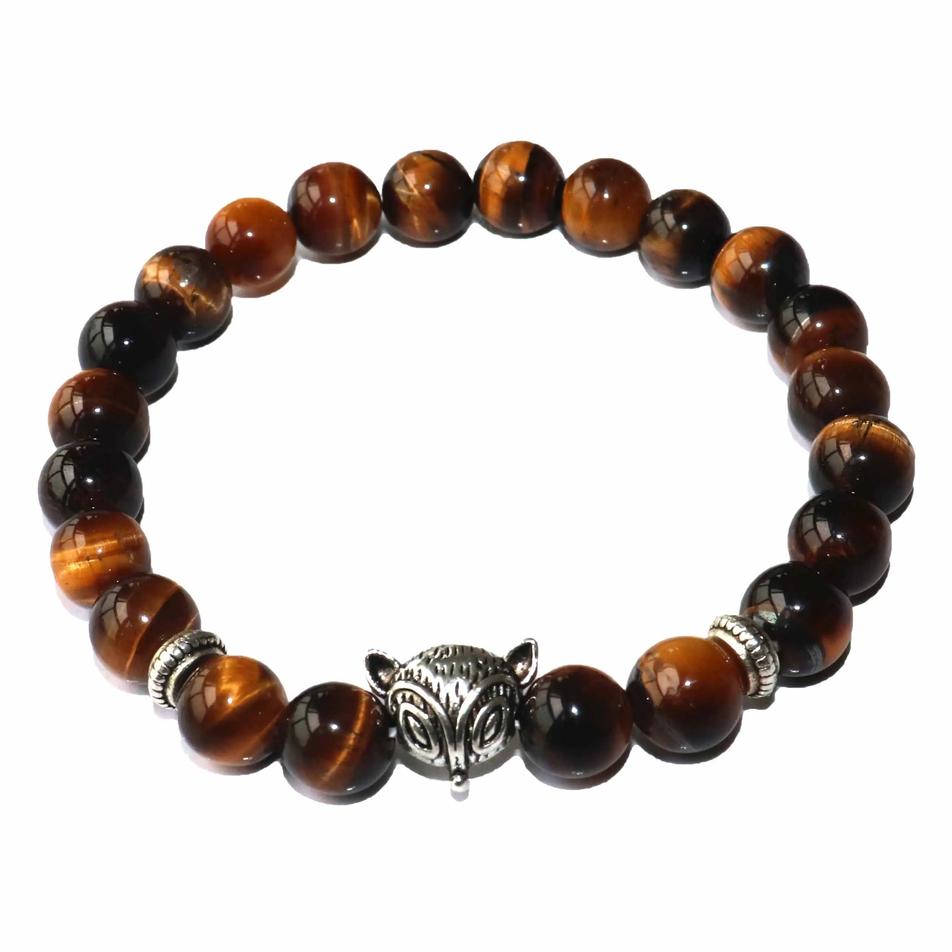 Natural Stone Men's Beaded Jewelry Crystal Agates Jades Tiger Eye Stone Beaded Fox Bracelets Party Gift Stretch Yoga Jewelry