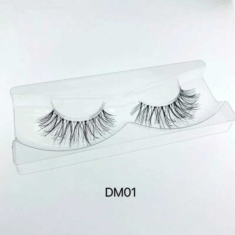 Mink 3D False Eyelashes Handmade Transparent Stem Natural Long Cross Eyelashes Winged Party Dating Makeup Thick Fake Eyelashes