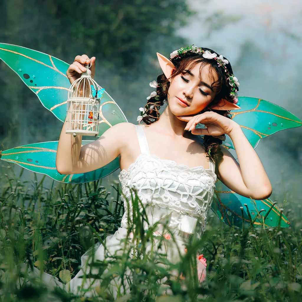 Fairy Crown Headwear Elf Tiara Girl Elven Headpiece Cosplay Costume Circlet Woodland Diadem Wedding Boho Baroque Headband Gifts