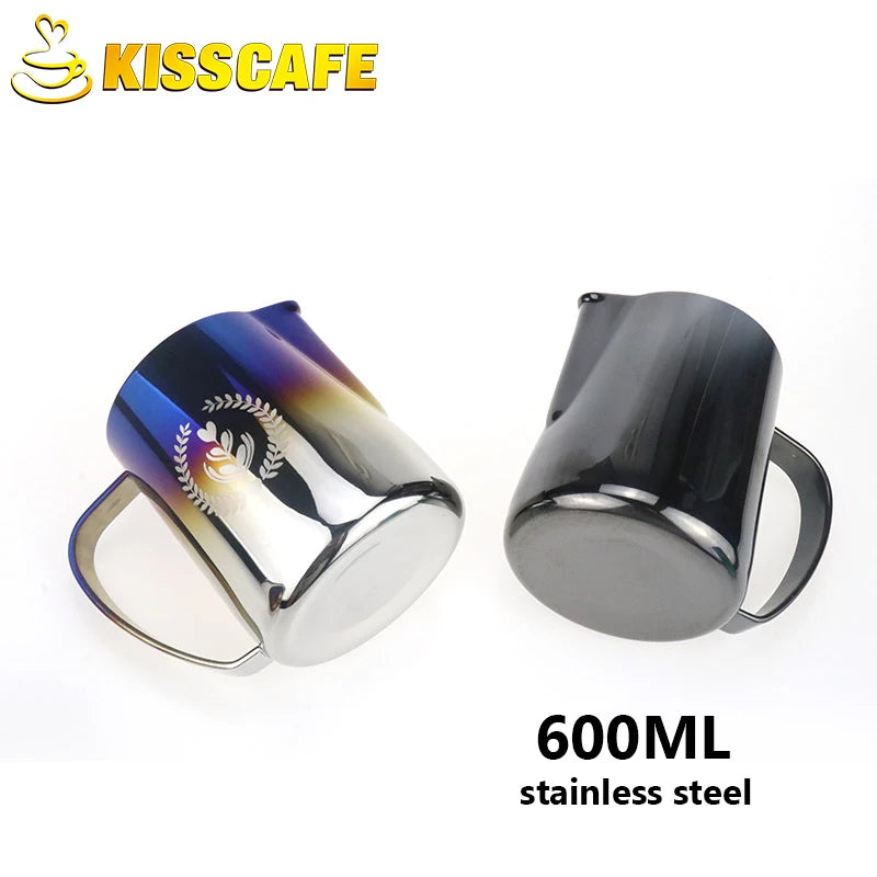 Frothing Pitcher 600ml Espresso Stainless Steel Pull Flower Cup Latte Coffee Milk Mug Frother Milk Foaming For Barista Tool