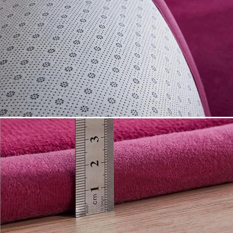 Thick Solid Color Rectangular Carpet For Living Room Ckildren Bedroom Play Rug Bay Window Soft Mat Baby Anti-fall Crawling Pads