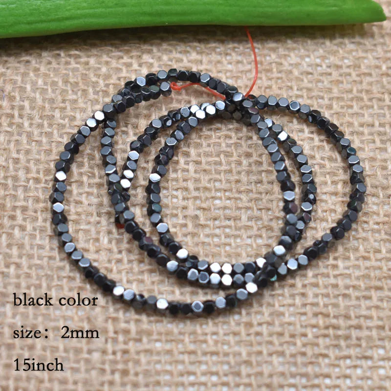 1.5mm Colorful Square Beads 274pcs Natural Stone Beads Hematite Loose Spacer Beads For Jewelry Making DIY Gift Earrings