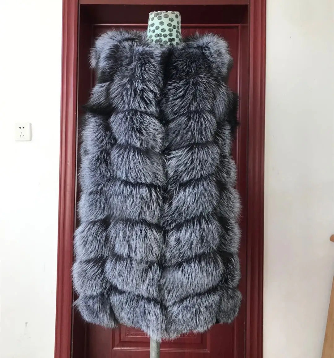 Winter Red Fox Fur Vest Female Real Long Women Red Fox Fur Waistcoat Natural Fox Fur Waistcoat Long