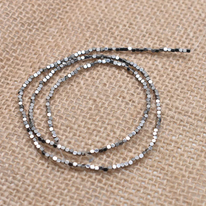 1.5mm Colorful Square Beads 274pcs Natural Stone Beads Hematite Loose Spacer Beads For Jewelry Making DIY Gift Earrings