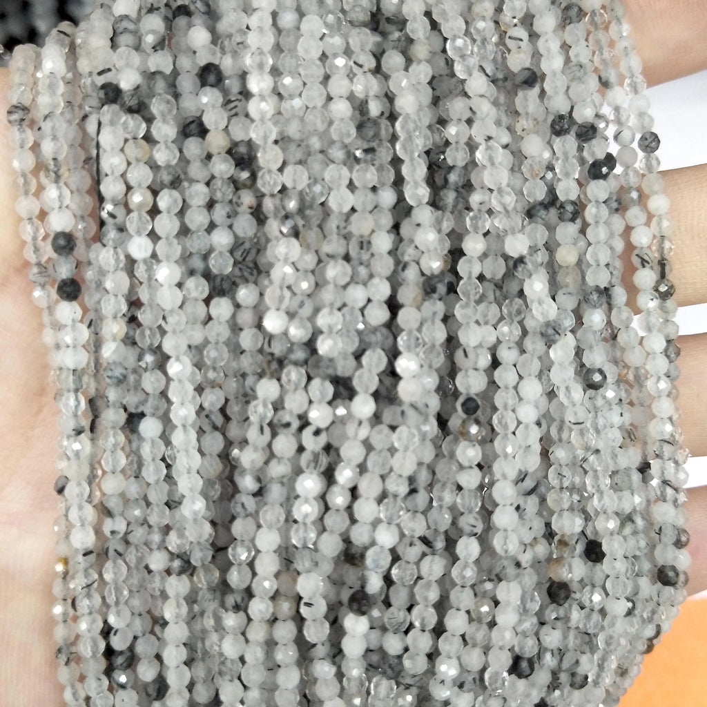 Faceted 2 3MM Natural Jades Rose Quarts Amethysts Small Round Stone Loose Bead For Jewelry Makng Charm DIY Bracele Necklace