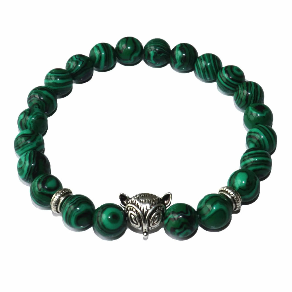 Natural Stone Men's Beaded Jewelry Crystal Agates Jades Tiger Eye Stone Beaded Fox Bracelets Party Gift Stretch Yoga Jewelry