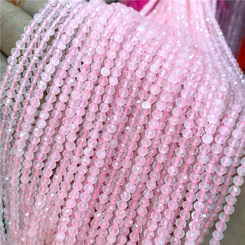Faceted Natural 2 3 mm Stone Bead Zircon Rose Quartzs Amethysts Rubys Agates Seed Beads for Jewelry Making Beadwork DIY Supplies