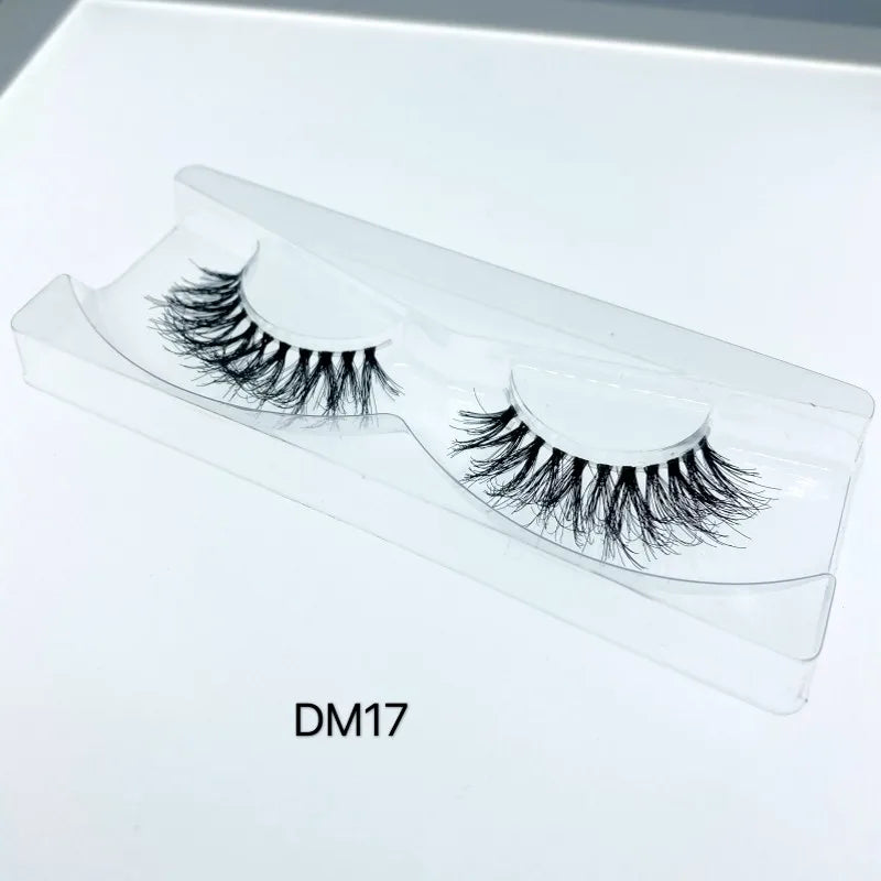 Mink 3D False Eyelashes Handmade Transparent Stem Natural Long Cross Eyelashes Winged Party Dating Makeup Thick Fake Eyelashes