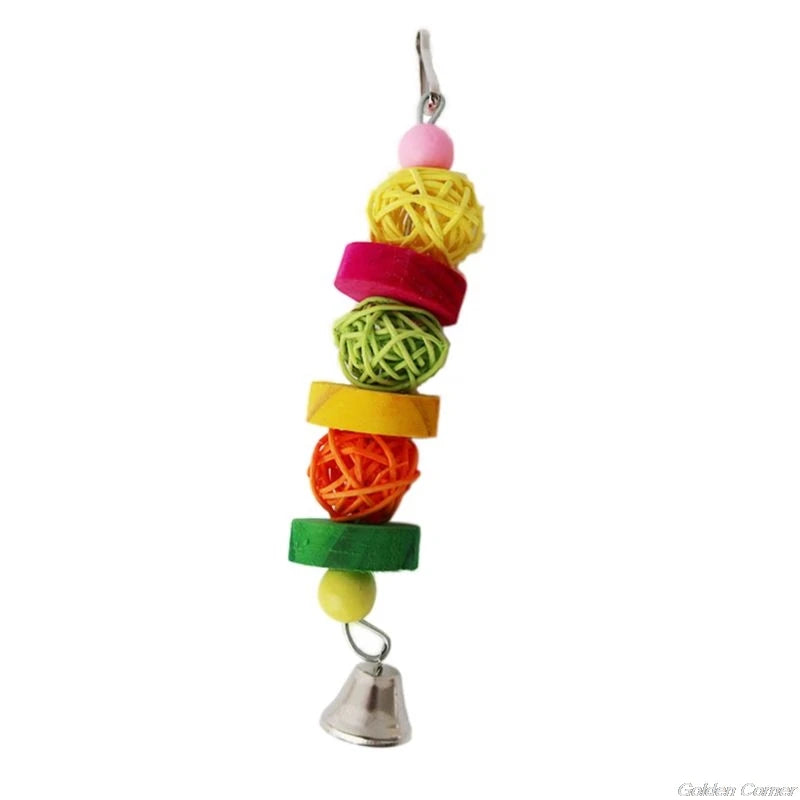 Pet Parrot Bird Natural Grass Chewing Hanging Cage Swing Climb Playing Pendant Au10 20 Dropship