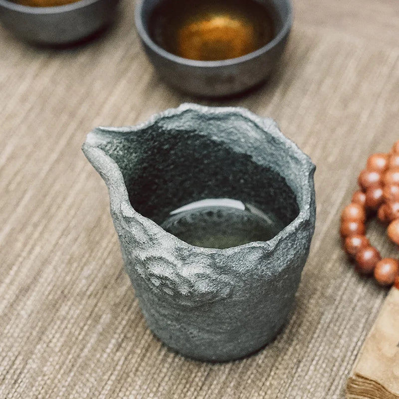 TeaCup Natural Stone Teapot Handcrafted Carving Tea Pitcher Traditional Artistry Tea Server Home Decor Chinese Tea Ceremony Cup