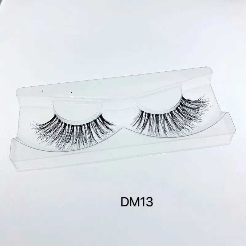 Mink 3D False Eyelashes Handmade Transparent Stem Natural Long Cross Eyelashes Winged Party Dating Makeup Thick Fake Eyelashes