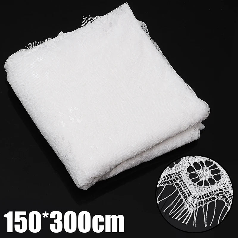 Fadesen new 150*300cm White Table Cloth Lace Decorative Hotel Wedding Party Dining Decorative Fabric Home Decor Lace Tablecloth