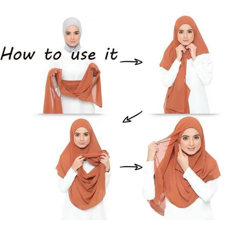 Ready to Wear Head Wrap Muslim Headscarf Women Shawl Stole Slip on Jersey Scarf Hijab Stretchy Bandana Shawl Islamic Veil Cover