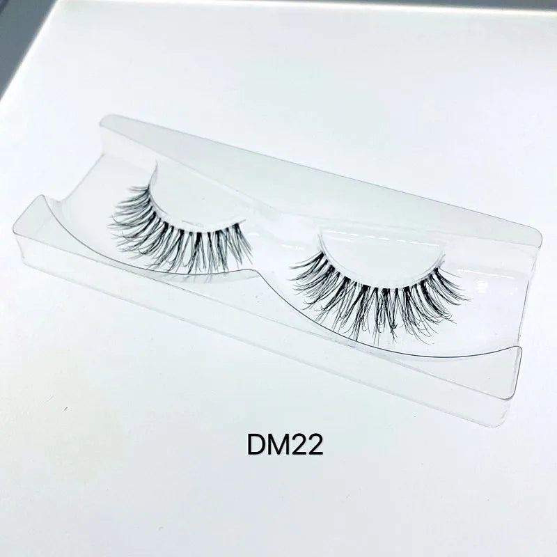 Mink 3D False Eyelashes Handmade Transparent Stem Natural Long Cross Eyelashes Winged Party Dating Makeup Thick Fake Eyelashes