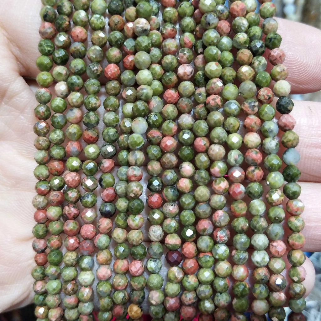 Faceted 2 3MM Natural Jades Rose Quarts Amethysts Small Round Stone Loose Bead For Jewelry Makng Charm DIY Bracele Necklace