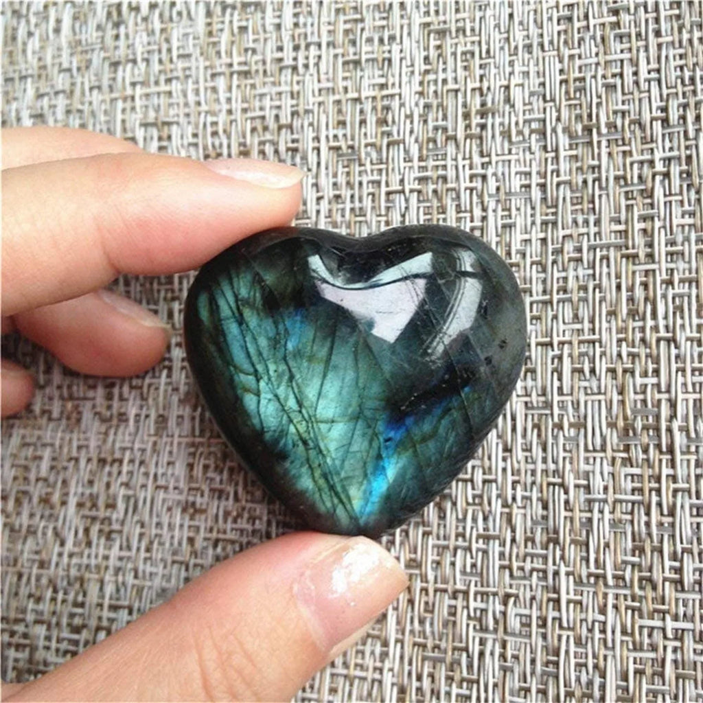 Natural Moonstone Crystal Labradorite Palm Stones Healing Quartz Gemstone Worry Stone Heart Shape For Jewllery Making Камни#10