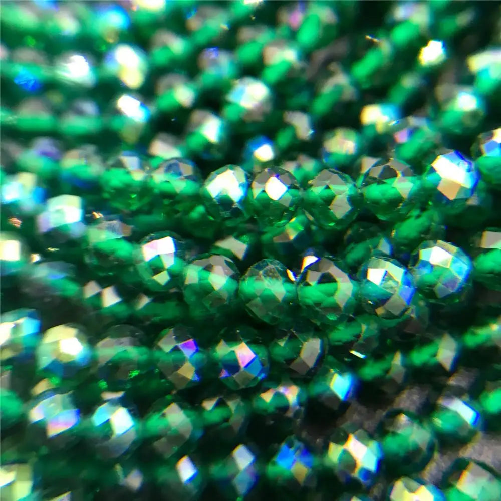 Micro Faceted Bead Natural Stone Beads Facted Green Emeralded 2 3 mm Spacer Loose Beads for Jewelry Making Necklace DIY Bracelet