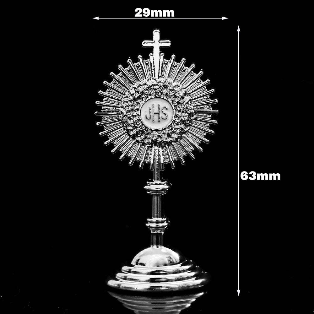 Holy Communion Religious JHS Statue Mini First Gift Jesus Charms Golden Sacramento Baptismal Table Decoration Statue